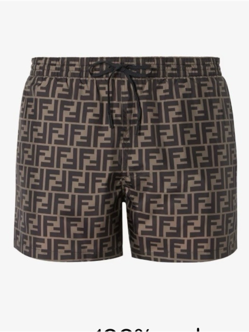 Fendi Brown FF Logo Athletic Swim Shorts